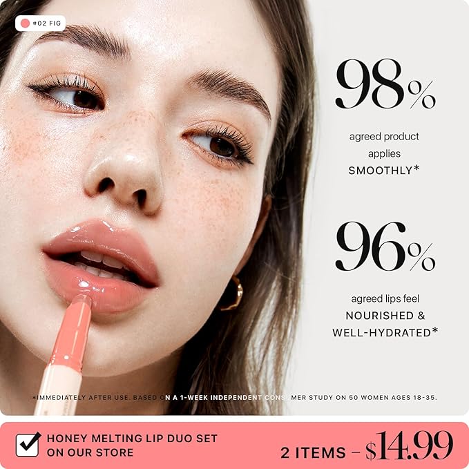 Nature Republic HONEY MELTING LIP (02 FIG) SOFT LIP STICK, Hydrating Gloss, Moisturizing balms, Sheer tint, Shine & Nude, Glowy Finish, korean make up, Stocking Stuffers