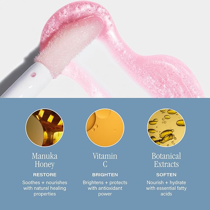 SKINN Luminous Lip Oil, Blush - Lip Care for Dry and Cracked Lips - Ultra-Light Non-Sticky Formula with Sheer Glossy Finish - Soothing Vitamin C & Manuka Honey Supports Collagen Production