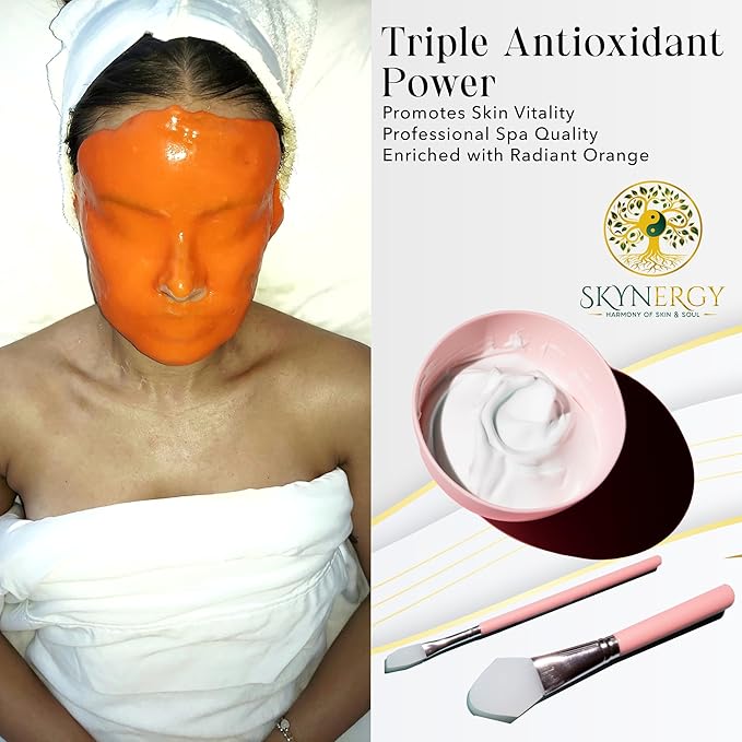 Radiant Orange Ultra Hydrating Jelly Mask - Professional Grade Hydro Glo Peel Off Mask for Skin Hydration, Glow Suitable for All Skin Types, Vajafacial Jelly Mask | 12 Applications (30 Fl Oz)