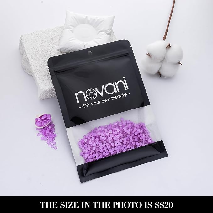 Novani 3000 Pieces Flatback Rhinestones Glass Round Gems Mocha Lt.Purple Crystals for Nail Art DIY Crafts Clothes Shoes,SS20,4.6-4.8mm