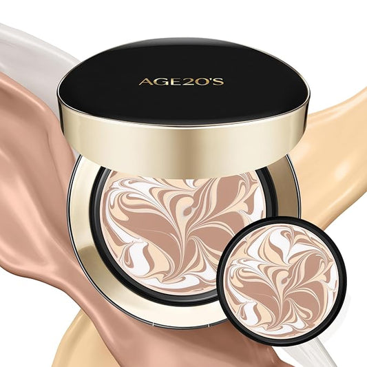 AGE20'S Signature Essence Pact SPF 50+ | Pack of 2 | 23W BEIGE | Cream Foundation, Dewy Finish, Natural Coverage | Korean Cushion Foundation