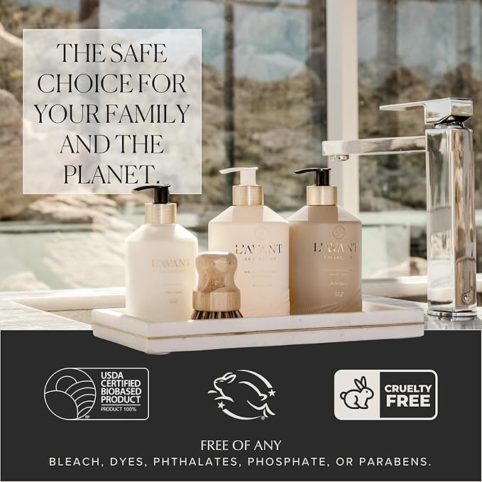 L’AVANT Collective High Performing Hand Lotion | Hydrating, Plant-Based Moisturizer w/Naturally Derived Ingredients | Ambre Santal Scent | 10 FL oz Refillable Bottle