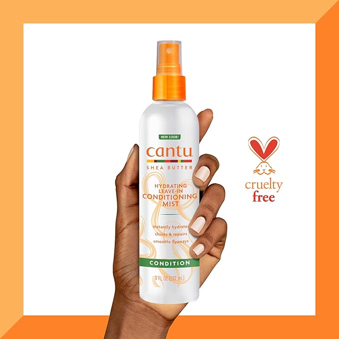 Cantu Leave-In Conditioning Mist with Pure Shea Butter, 8 fl oz (Pack of 2)