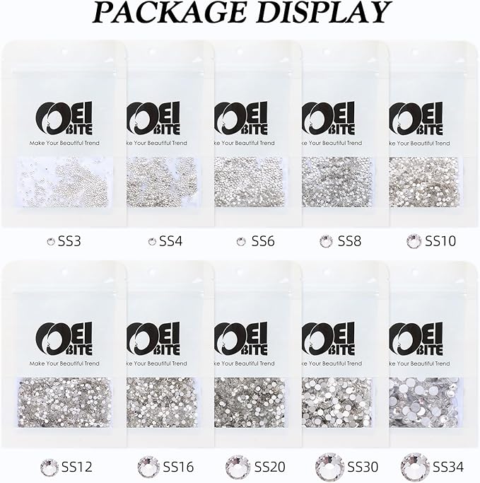 Meibite Crystal Clear Flatback Rhinestones, Glass Rhinestones for Nail Art and Craft, Glue Fix, Loose Crystal Gemstones(Crystal, SS20, 1440pcs, 4.6-4.8mm)