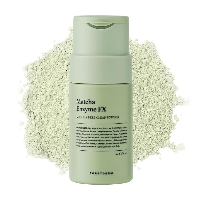 Matcha Enzyme FX Powder-To-Foam Cleanser, Enzyme Face Wash With Matcha Extract, Hydrating Korean Facial Cleanser For Daily Use, Water-Based Fragrance Free Formula, All Skin Types, 1.76oz