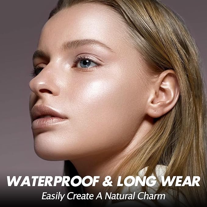 FOCALLURE Shimmer Face Highlighter Makeup Powder, Gel to Powder Glow Finish, Leaving a Lightweight & Healthy Radiance, Long Lasting Luminous Face Body Highlighter Makeup,PK01 Pinkish Galaxy