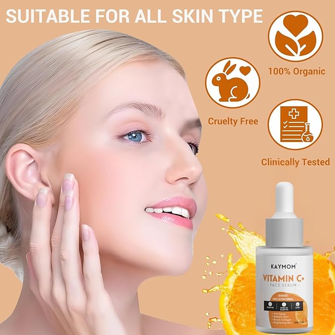 Vitamin C Facial Serum with Hyaluronic Acid and Vitamin E, Lightweight Daily Skincare Serum for Radiance and Hydration, Dropper Bottle, 30 ml / 1 fl oz