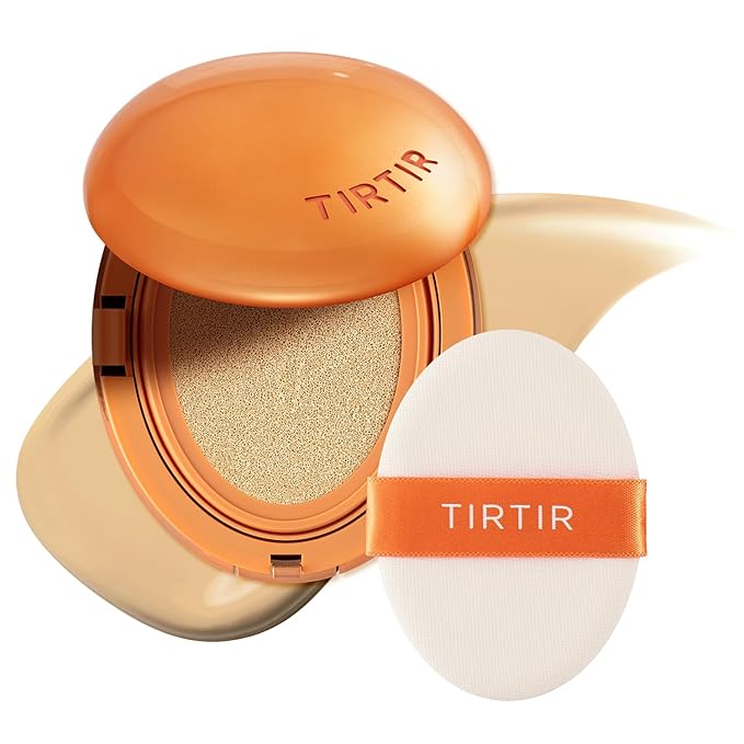 [*Mini Size*] TIRTIR Mask Fit Ai Filter Cushion Foundation | AI-Like Semi-Matte Finish - Up to 72-Hour Medium to Full Coverage Korean BB Cushion Make up Beauty, #24W Soft Beige, 0.15 Fl Oz