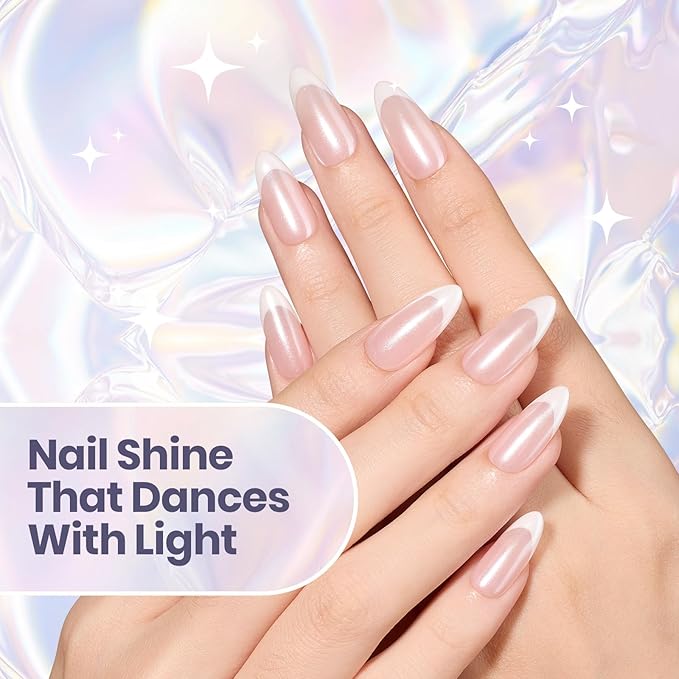 Beetles White Chrome Nail Powder Pearl Mirror Effect Cromer Nail Powder for Gel Nails Glitter Manicure Gel Polish Holographic Pigment Nails Art Design Gifts for Women