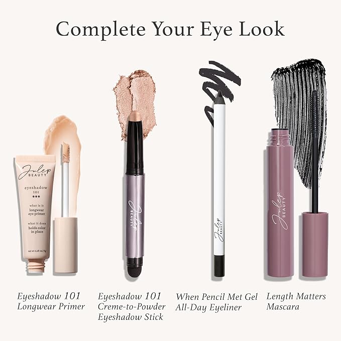 Julep Eyeshadow 101 Crème-to-Powder Waterproof Eyeshadow Stick Duo – Long-Lasting, Crease-Proof, Easy Apply with Built-in Smudger - Silver Moonlight Shimmer & Honey Gold Shimmer