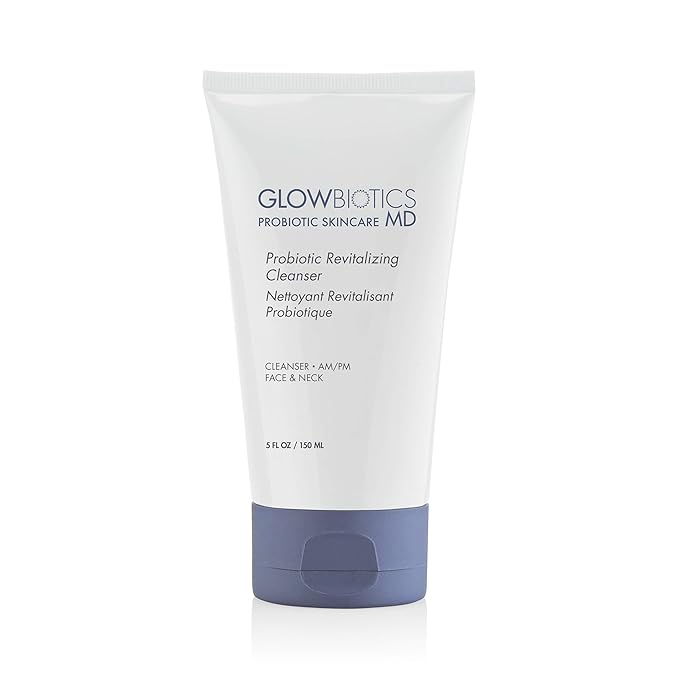 Glowbiotics Probiotic Revitalizing Cleanser - Anti-Aging Face Wash with Peptides - 5 oz - Hydrating Gel for Hormonal, Dry & Mature Skin