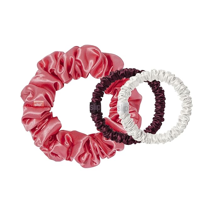 slip Assorted Scrunchies in Holiday Cracker Packaging: Anti-Crease, Anti-Breakage Slipsilk™ Design Protects Delicate Hair | Includes 3 Pure Silk Scrunchies, Sweetheart