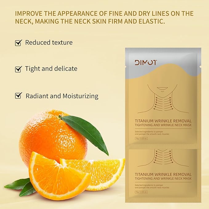 Anti-Aging Neck Mask Patches | Golden Collagen & Hyaluronic Acid Pads for Neck Wrinkles | Deep Moisturizing, Firming & Lifting Treatment | Adjustable Line Remover Wrap for All Skin Types, 1 Pack (2)