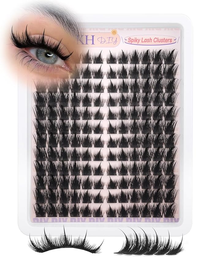 YDAGKH Lash Clusters Spiky Eyelash Clusters Fox Eye Cluster Eyelash Extensions Unique Spikes Individuals Manga Lash Extension 144Pcs DIY Fairy Anime Cluster Eyelashes Volume Cat Eye Lashes Long