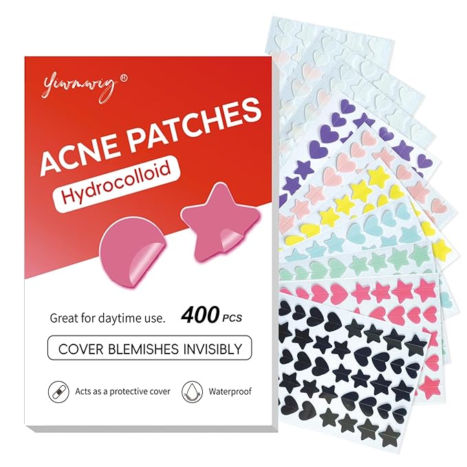Pimple Patches for Face, Bright Shimmer Hydrocolloid Acne Patches, Zit Covers & Spot Stickers for Blemish Care with Tea Tree Oil, Salicylic Acid & Centella, 3 Sizes (10mm, 12mm, 14mm), 400 Count