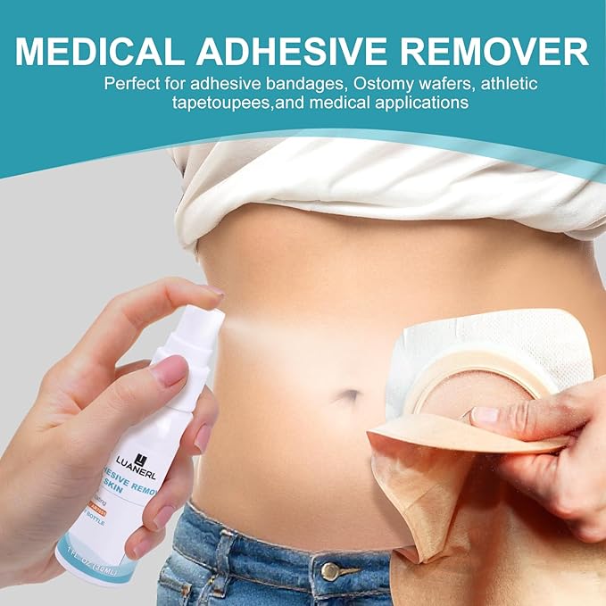 150 ml Adhesive Remover for Skin Spray Bandage & Surface & ostomy Supplies No Sting-Sensitive Skin-All Natural,5FL. OZ Bottle