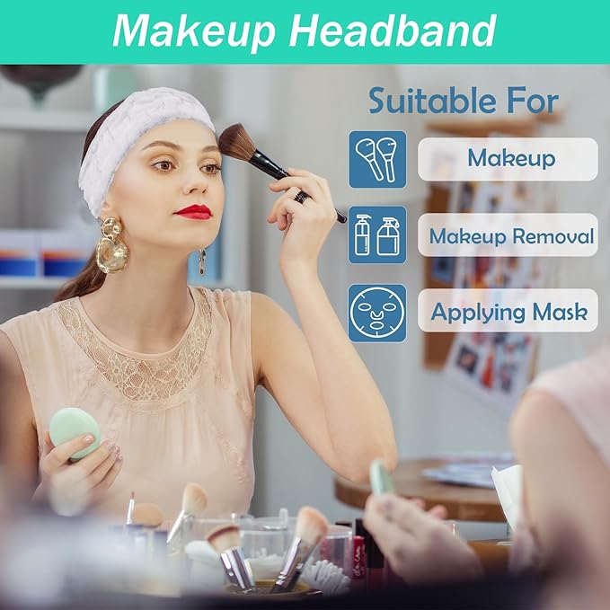 Pejnl Microfiber Spa Headband 3-Pack, Soft Terry Cloth Headband for Washing Face, Facial Mask, Makeup, Shower, Yoga, Gift for Women and Teens (Black+Light Gray+White)