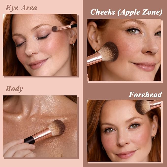 UCANBE Baked Luminous Bronzer Skin Enhancer, Buildable Powder Bronzer 2-in-1 Highlight and Contour, Ultra-Fine Smooth Formula, Long-Lasting Natural Sunkissed Glow - 02 Caramel Glow (Medium Bronze)