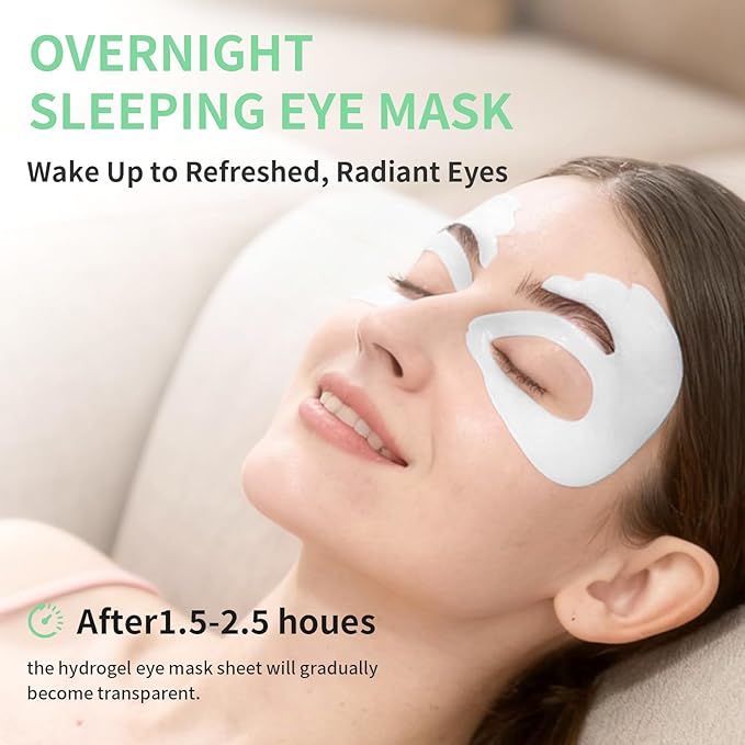 OK Shape Eye Masks, 360° Fit Under Eye Patches with Collagen and Lavender Flower Extract, Firming Eye Masks for Puffy Eyes, Wrinkles, Self Care Gifts for Women - 18 Pairs, Calm Green
