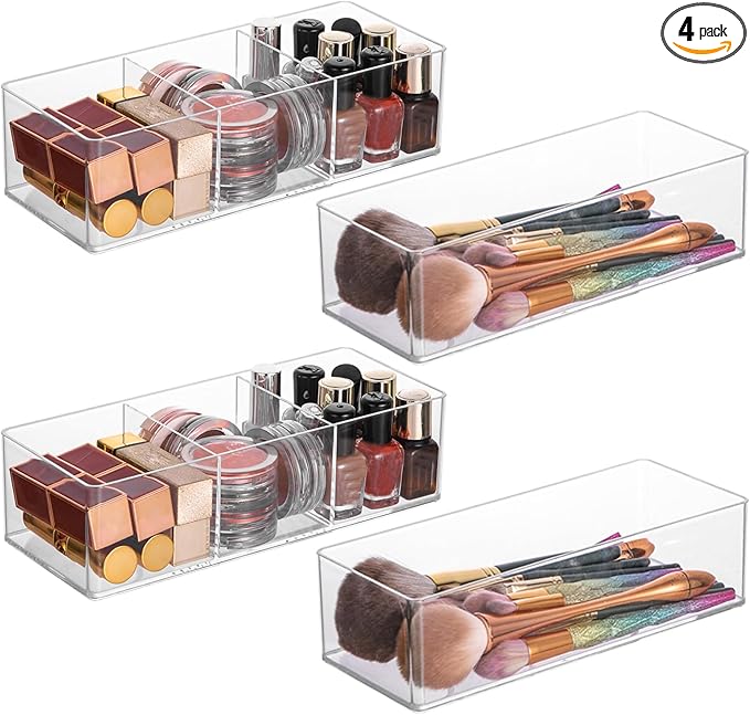 LONTOHCE Acrylic Organizer 4-piece Makeup Organizer Countertop For Drawers Organizer Storage Bathroom Organizers And Storage Is A Good Choice For Desktop Finishing (4)