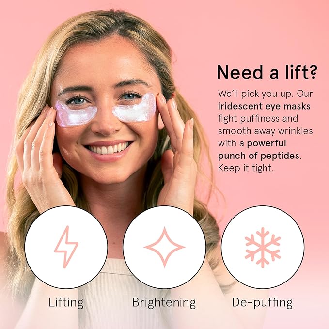 grace & stella Peptide Under Eye Patches with Niacinamide & Rice Extract - Firming Eye Masks for Dark Circles and Puffiness - Gifts Under 20 Dollars - Vegan, Cruelty-Free (White, 24 Pairs)