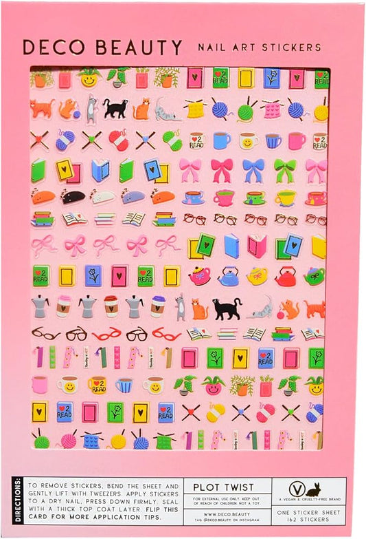 Deco Beauty Plot Twist -Super Thin & Easy-to-Apply Nail Art with The Cutest Designs-Durable & Long-Lasting Nail Art Stickers and Decals for Women, for DIY at-Home Manicures & Salon-Quality Nails