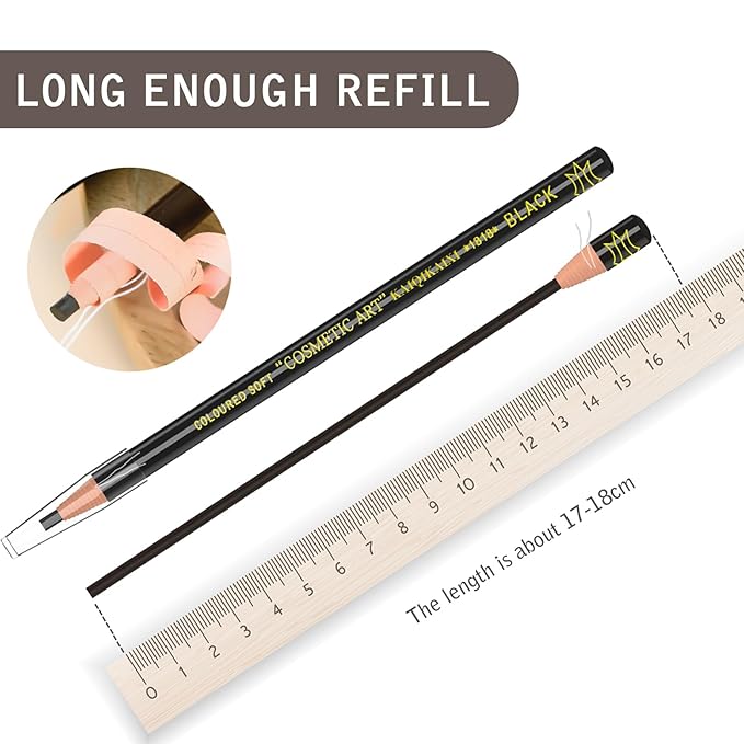 KAIQIKAIXI 6Pcs Multicolor Waterproof Eyebrow Pencils Makeup Set For Marking, Filling And Outlining, Tattoo Makeup And Microblading Supplies Kit-Hard Refills Are Easy To Color (Multicolor)