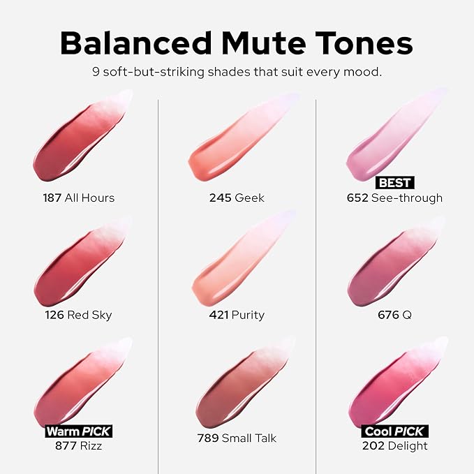 Unseen Balloon Tint, 9 Colors for All Skin Types. Buildable Color, Long Lasting Glossy Lip Stains, Lightweight Lip Gloss Make up, Holiday Stocking Stuffer (126 Red sky, 0.11 Ounce (Pack of 1))