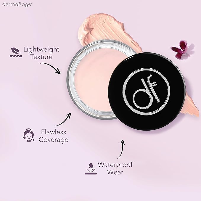 Dermaflage Waterproof Concealer Cream - Full Coverage, Matte Finish, Porcelain Color, 9 Shades, Long-Lasting, Conceals Dark Circles, Tattoos, Acne