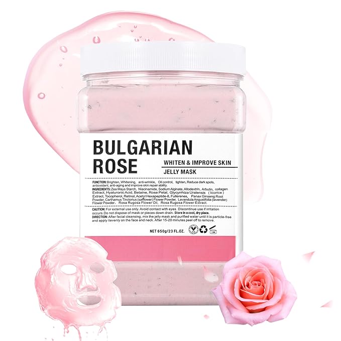 LUCKY CAT Jelly Mask for Facials Professional, Hydrating & Moisturizing Peel-Off Gel Jelly Face Mask Skin Care for Deep Hydration & Glow, Professional Spa Use for All Skin Types 23 Fl Oz (Rose)