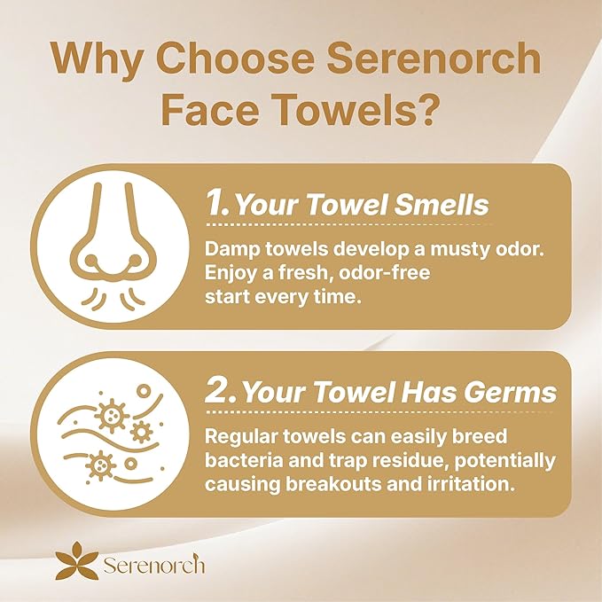 Serenorch Disposable Face Towels for Christmas, 10" x 12" Christmas Gifts for Sensitive Skin, Extra Soft Makeup Remover Dry Wipes, 50 Count