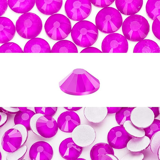Novani 3000 Pieces Flatback Rhinestones Glass Round Gems Neon-Purple Crystals for Nail Art DIY Crafts Clothes Shoes,SS6,1.9-2.0mm