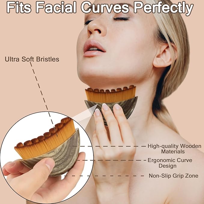 Lymphatic Contour Face Brush, Contour Face Brush Lymphatic Drainage Massager for Face, Ergonomically Designed to Fit The Skin Precisely and Relieve Fatigue (2PCS)