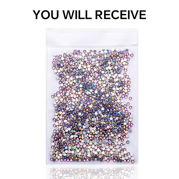 1440Pcs Light-Purple Ab Crystal Rhinestones,Glass Flatback Rhinestones Gemstones Mini for Nail Face Makeup Art Crafts Clothes Decoration-(SS8,2.4mm,Light-Purple Ab)