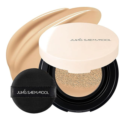 JUNG SAEM MOOL [ Mini ] Essential Skin Nuder Cushion Mini 23W Medium Deep 0.17 Fl Oz, Natural Radiant Finish Cushion Foundation with Buildable Coverage, Lightweight Texture, Korean Foundation Makeup