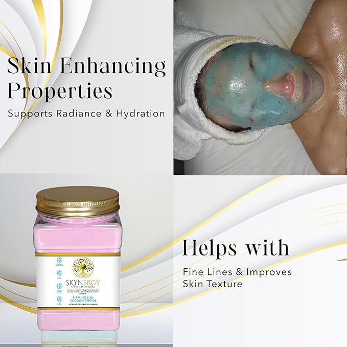 Firming Silk Cocoon Peptide Jelly Mask - Professional hydro Glo Face Masks Skin Hydration, Radiance & Glow, Suitable for all Skin Types - Vajafacial Jelly Mask |12 Applications (30Fl Oz)