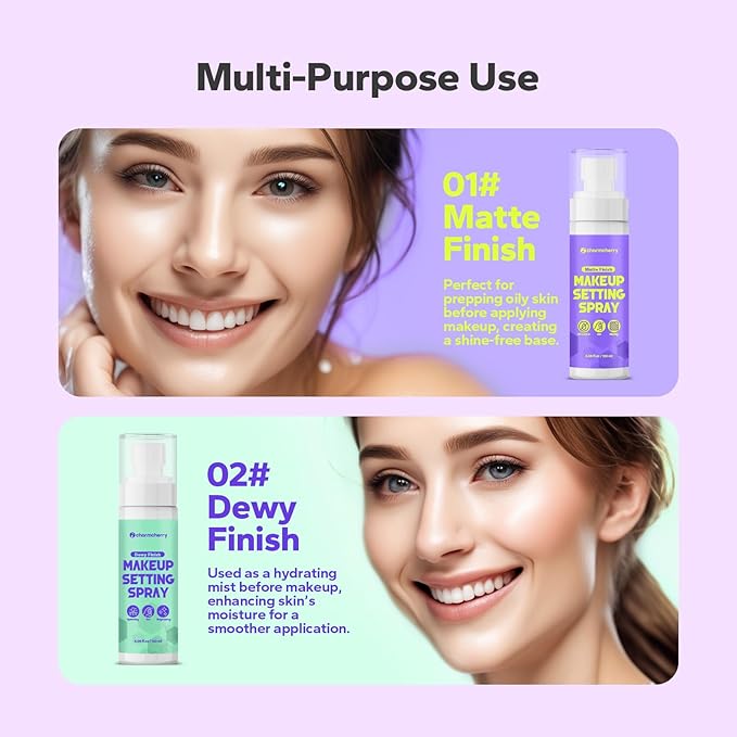 Makeup Setting Spray (4.06 Fl Oz), Matte Finish Setting Spray for Makeup, Long-Lasting Fixing Spray for Face, Oil Control for Oily Skin, Shine-Free