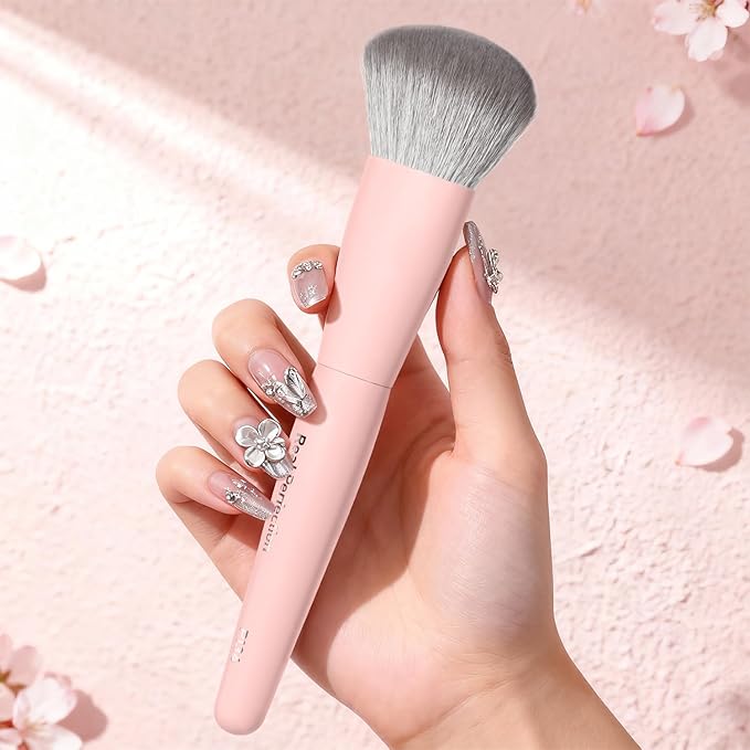 REAL PERFECTION Buffing Foundation Brush, Professional Face Makeup Brush for Streak-Free Application, Suitable for All Skin Synthetic Cruelty-Free Beauty Brush for Liquid Cream Foundation Bronzer