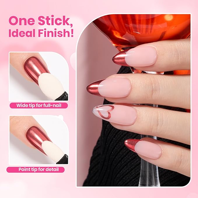 Beetles Red Chrome Nail Powder Mirror Effect Chrome Powder for Nails Metallic Red Gel Polish Nail Art DIY Decoration Valentine's Day Gifts for Women