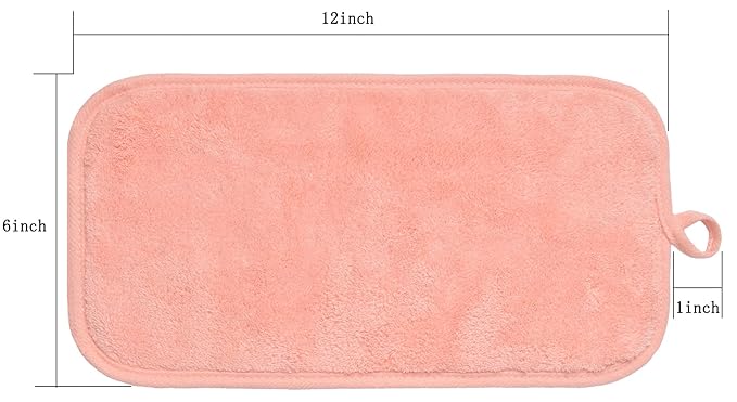 BloomSesame Makeup Remover Cloths for Face, Eye, Lips - Reusable Makeup Remover Pads Soft Microfiber Facial Cleansing Cloths 6 x 12 inch 6 Pack (Coral)