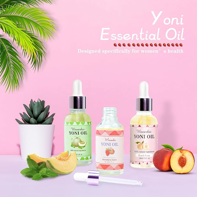 Yoni Oil for Women Set Of 3, 100% Natural Feminine Oil Deodorant for Women, Eliminates Odor and Ph Balanced, Feminine Serum Made with Pure Natural Essential Oils (1 fl oz/30 ml)