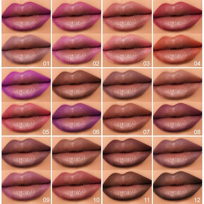 Hxssll Dual-Ended Crayon Matte Lip Liner Waterproof Long-Lasting Lip Liner & Lipstick – Deep Brown & Taupe – Smudge-Proof, Hydrating, High Pigment Lip Contour Pencil for Perfect Lip Makeup 06#