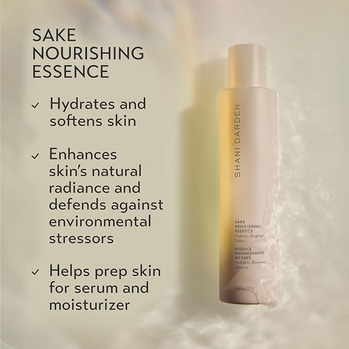 Shani Darden Skin Care Sake Nourishing Essence, Facial Essence for Skin Hydration, Helps Soften, Fortify, and Calm Dehydrated and Sensitive Skin, 4 Oz