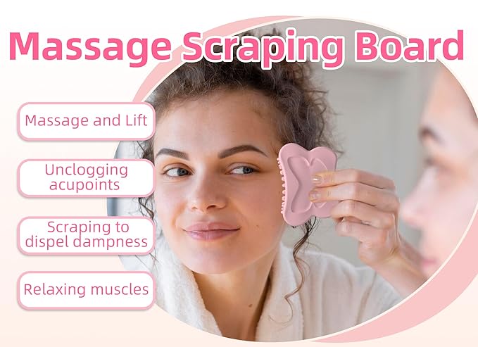 Lymphatic Contour Face Brush【Anti-Puffiness】【Lift】【Massage】 Silicone Lymphatic Face Brush, Gua Sha Brush，Blue
