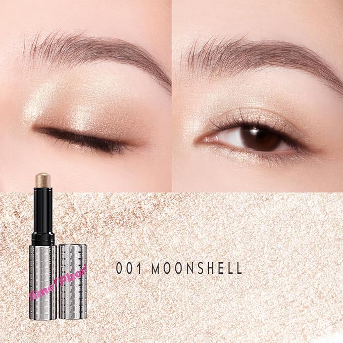 ILLUMINA JELLY EYESHADOW STICK - Long-Lasting Jelly Texture Blendable Eye Shine Stick | Crease-Proof, No Fallout, One-Swipe High-Impact Color | All-Day Wear (001 MOONSHELL)