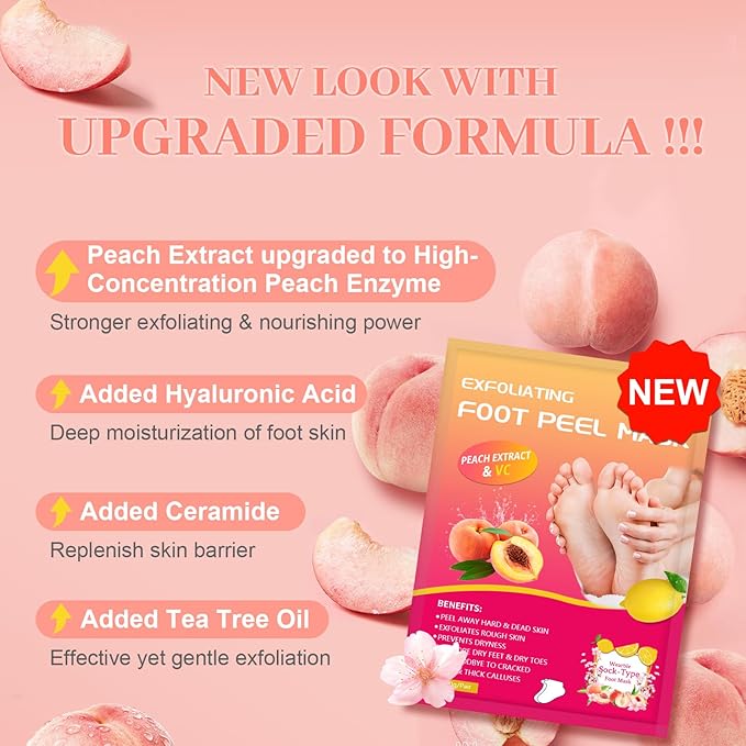 FUNNIR Foot Peeling Mask Exfoliant for Peeling Off Calluses, Natural Exfoliator for Dry Dead Skin, Callus, Repair Rough Heels Soft Smooth Touch