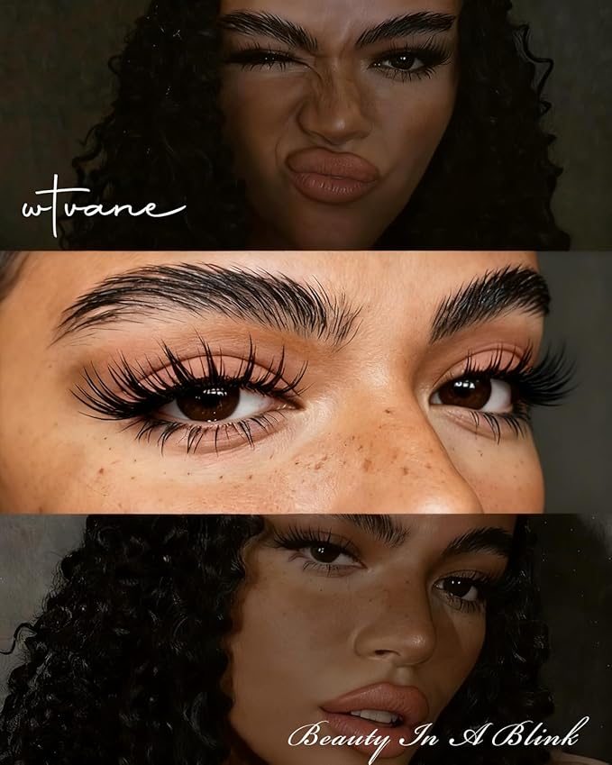 Wtvane Lash Clusters Manga Eyelash Clusters Wispy Lash Clusters with Spikes Volume Cluster Eyelash Extensions 12-20mm D-Curly Individual Lashes Extensions Anime False Eyelashes Cluster Wet Look