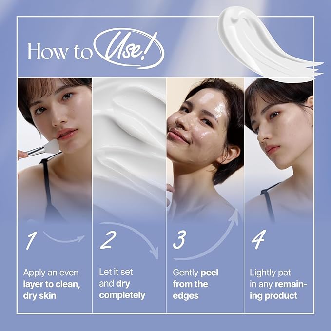 MILLIMILLI COLLAPY 3D Mask Set with Free Silicone Brush, Collagen Peel Off Face Mask for Glowing Skin, Glass Skin Glow Mask with Hydrolyzed Collagen, Moisturizing Korean Skincare (60ml / 2.02 fl oz)