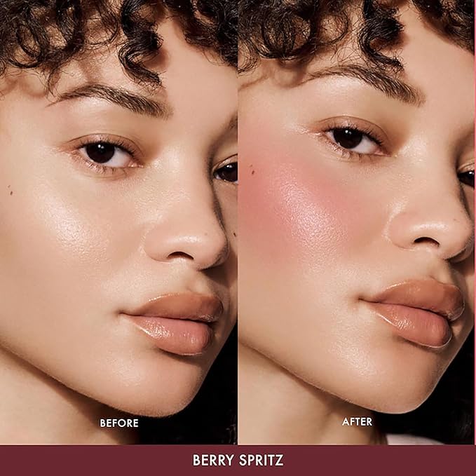 Summer Fridays Blush Butter Balm - Skincare-Infused Hydrating Cream Blush with Hyaluronic Acid, Ceramides, & Shea Butter for a Dewy Flush of Color - Cheek and Lip Tint - Berry Spritz (0.14 Oz)
