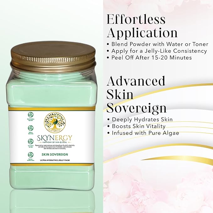 Skin Sovereign Jelly Mask - Professional Peel Off Mask for Hydration & Glow - Vajafacial Jelly Mask - Spa Grade Skincare Mask for Home Use, HydroGlo Face Mask |12 Applications (30 Fl Oz)